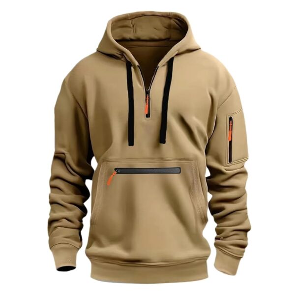 Quarter Zip Pullover Men Long Sleeve Workout Hoodie Vintage Tactical Jacket Winter Camo Sweater Coats