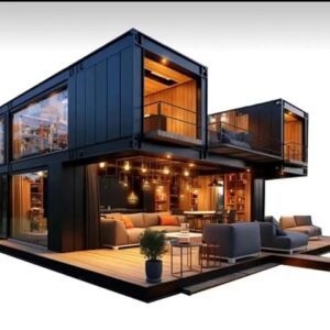 SEQ Double Story Prefab Luxury Weather Resistant, Rust Proof Double Story Beach Home to Live in_Container Movable House with 1 Bathroom, Bedroom & 1 Kitchen.Modular Guest House...