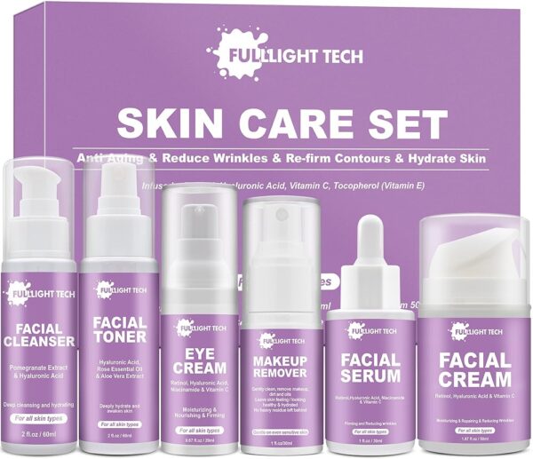 Skin Care Set,Anti Aging Skin Care Kit,Reduce Wrinkles & Hydrate Skin,Facial Skin Care Routine Kit Women Teen Girls Skincare Gift Set,Wife Mom Women Gifts for...