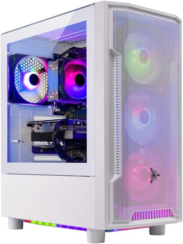 Skytech Archangel Gaming PC Desktop, Intel i5 13400F 2.5 GHz (4.6GHz Turbo Boost), NVIDIA RTX 4060 8GB GDDR6, 2TB SSD, 32GB DDR5 RAM 5200 RGB, 650W Gold PSU, Wi-Fi, Win 11 Home