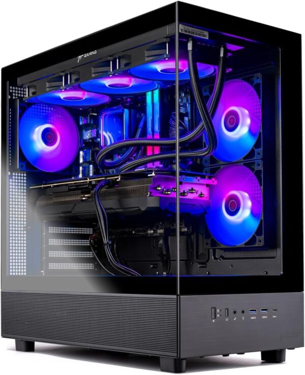 Skytech Azure Gaming PC Desktop, Ryzen 7 9700X 3.8 GHz (5.5GHz Turbo Boost), NVIDIA RTX 4060 8GB GDDR6, 1TB SSD, 16GB DDR5 RAM 6000, 650W Gold PSU, 360mm ARGB AIO, Wi-Fi, Win 11...