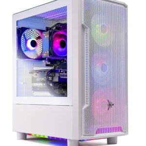 Skytech Gaming Archangel Gaming PC Desktop – AMD Ryzen 5 7600X 4.7 GHz, NVIDIA RTX 4060 Ti, 1TB NVME SSD, 32GB DDR5 RAM RGB, 600W Gold PSU, 11AC Wi-Fi, Windows 11 Home 64-bit,White