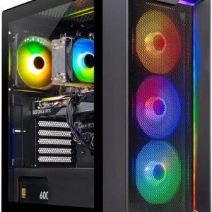 Skytech Gaming Nebula Gaming PC Desktop – Intel Core i5 13400F 2.5 GHz, NVIDIA RTX 4060, 1TB NVME SSD, 16GB DDR4 RAM 3200, 600W Gold PSU, 11AC Wi-Fi, Windows 11 Home 64-bit,Black