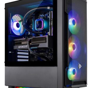 Skytech Gaming Shadow Gaming PC, Intel i7 12700F 2.1 GHz, RTX 4060, 1TB NVME, 16GB DDR4 RAM 3200, 600W Gold PSU Wi-Fi, Win 11 Home, RGB-Keyboard and RGB-Mouse Included,Black