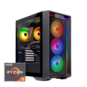 Skytech Nebula Gaming PC Desktop, Ryzen 5 5500 3.6 GHz (4.2GHz Turbo Boost), NVIDIA RTX 4060 8GB GDDR6X, 1TB SSD, 16GB DDR4 RAM 3200, 650W Gold PSU, Wi-Fi, Win 11 Home