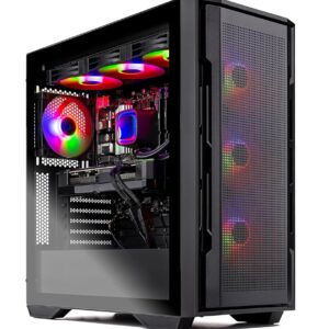 Skytech Rampage Gaming PC Desktop, Ryzen 7 9700X 3.8 GHz (5.5GHz Turbo Boost), NVIDIA RTX 4070 Super 12GB GDDR6X, 1TB SSD, 32GB DDR5 RAM 5600 RGB, 750W Gold PSU, 360mm ARGB AIO,...