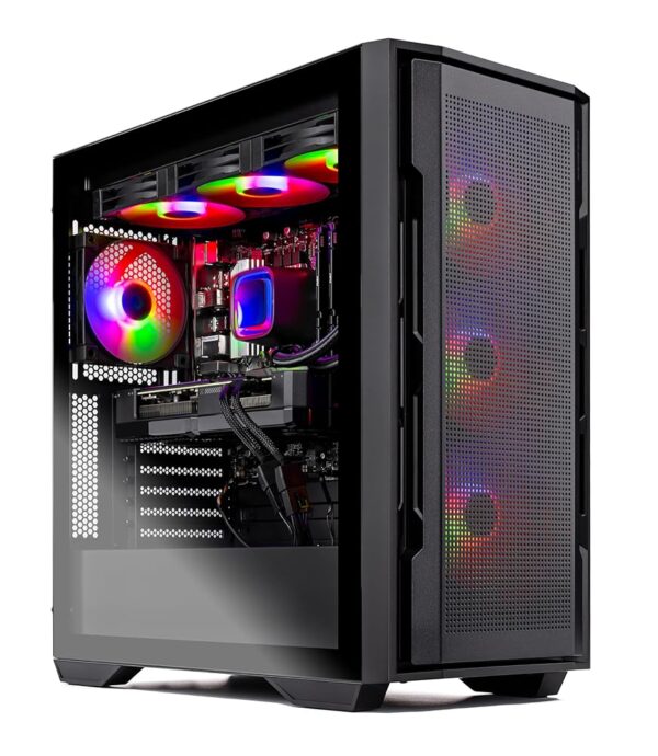 Skytech Rampage Gaming PC Desktop, Ryzen 7 9700X 3.8 GHz (5.5GHz Turbo Boost), NVIDIA RTX 4070 Super 12GB GDDR6X, 1TB SSD, 32GB DDR5 RAM 5600 RGB, 750W Gold PSU, 360mm ARGB AIO,...