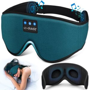 Sleep Mask with Bluetooth Headphones,LC-dolida Sleep Headphones Bluetooth Sleep Mask 3D Sleeping Headphones for Side Sleepers Best Gift and Travel Essential (Blue)