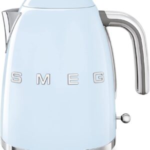 SMEG 50's Retro Style Electric Water Kettle with Automatic Shutoff, Removable Base, and Water Indicator, KLF03PBUS, Pastel Blue