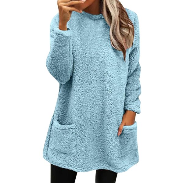 Sweatshirts for Women comfort hoodie for anxiety Long Sleeve Winter Shirts Round Neck Casual Warm Cute Long Tops