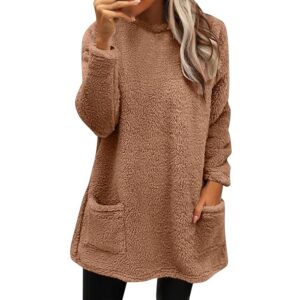 Sweatshirts for Women comfort hoodie for anxiety Long Sleeve Winter Shirts Round Neck Casual Warm Cute Long Tops