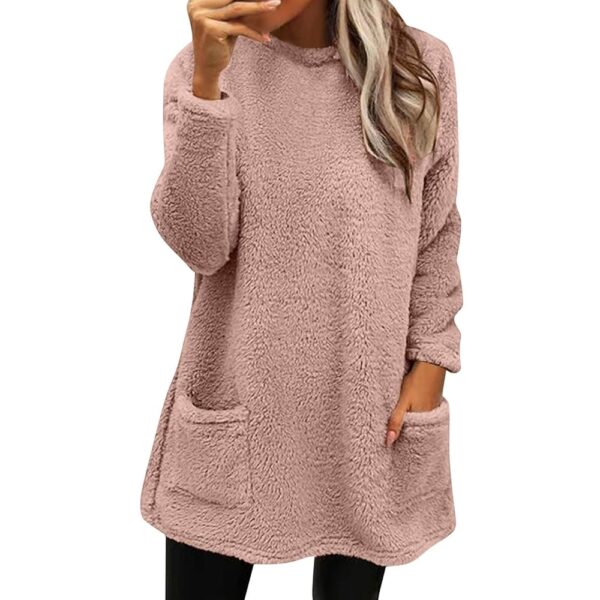 Sweatshirts for Women comfort hoodie for anxiety Long Sleeve Winter Shirts Round Neck Casual Warm Cute Long Tops