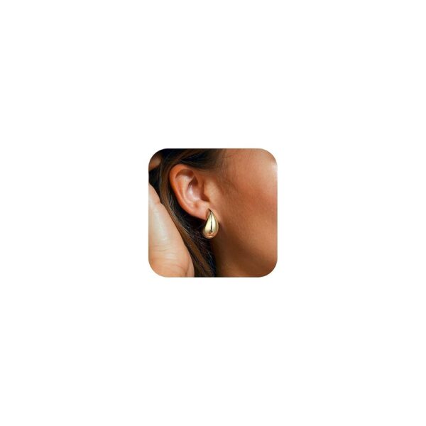 Teardrop Earrings for Women Fashion - Chunky Gold | Silver | Rose Gold Hoop Earrings for Women Gold Teardrop Earrings Lightweight Hypoallergenic Earring Set Gold Jewelry for Women