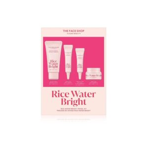 The Face Shop Rice Water Bright Travel Kit, Korean Skin Care Set with Ceramide, Gift Set - Gentle Face Wash & Vegan Skin Care (Serum, Cream, Eye Cream), Hydrating for Dry Skin,...