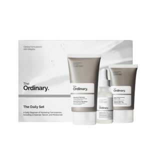 The Ordinary The Daily Set, Daily Skincare Routine with Squalane Cleanser, Hyaluronic Acid 2% + B5, and Natural Moisturizing Factors + HA