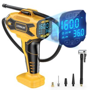 Tire Inflator Air Compressor Compatible with DeWalt 20v Max Battery Power,160PSI Cordless Portable Electric Air Pump with Digital Pressure Gauge for Car Motorcycles Bike Sport...