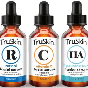 TruSkin Face Serum Trio – Hyaluronic Acid, Vitamin C & Retinol Serum for Face – Anti Aging Skin Care Set for Women – Skincare for Bright, Smooth, Firm & Hydrated Skin, 1 fl oz,...