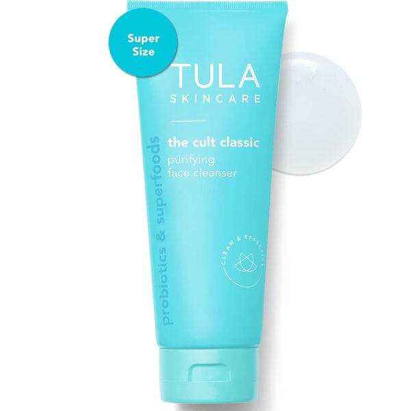 TULA Skin Care Cult Classic Purifying Face Cleanser - Gentle and Effective Face Wash, Makeup Remover, Nourishing and Hydrating