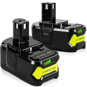 【Upgrade】 2 Pack CaliHutt 18V 6.0Ah Replacement Battery for Ryobi ONE+ Plus 18V Battery High Capacity 18V Lithium-Ion Battery P102 P104 P105 P106 P108 P107 P109 for Cordless...