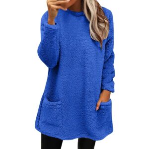 Winter Sweatshirts for Women Comfort Hoodie for Anxiety Long Sleeve Fall Sweaters Round Neck Casual Warm Cute Tops