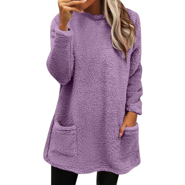 Winter Sweatshirts for Women Comfort Hoodie for Anxiety Long Sleeve Fall Sweaters Round Neck Casual Warm Cute Tops