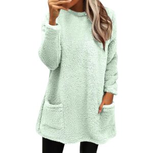 Winter Sweatshirts for Women Comfort Hoodie for Anxiety Long Sleeve Fall Sweaters Round Neck Casual Warm Cute Tops