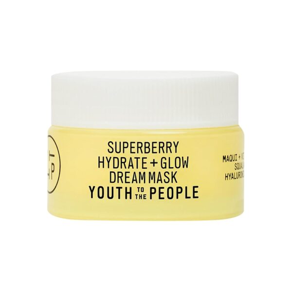 Youth To The People Superberry Glow Dream Mask - Brightening Overnight Face Mask + Hyaluronic Acid Night Moisturizer with Vitamin C & Squalane Oil for Even Skin Tone - Clean,...