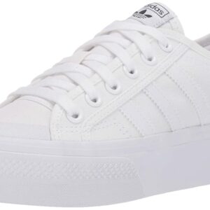 adidas Originals Women's Nizza Platform, White/White/White, 6.5