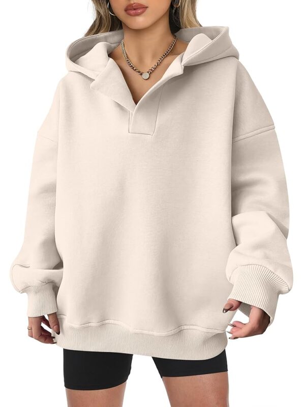 ANRABESS Womens Oversized Hoodies V Neck Sweatshirts Long Sleeve Pullover Casual Fall Teen Girls Preppy Clothes 2025 Trendy