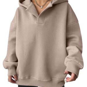 ANRABESS Womens Oversized Hoodies V Neck Sweatshirts Long Sleeve Pullover Casual Fall Teen Girls Preppy Clothes 2025 Trendy