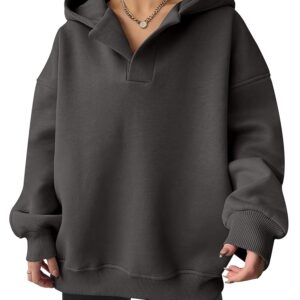 ANRABESS Womens Oversized Hoodies V Neck Sweatshirts Long Sleeve Pullover Casual Fall Teen Girls Preppy Clothes 2025 Trendy