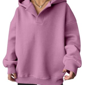 ANRABESS Womens Oversized Hoodies V Neck Sweatshirts Long Sleeve Pullover Casual Fall Teen Girls Preppy Clothes 2025 Trendy