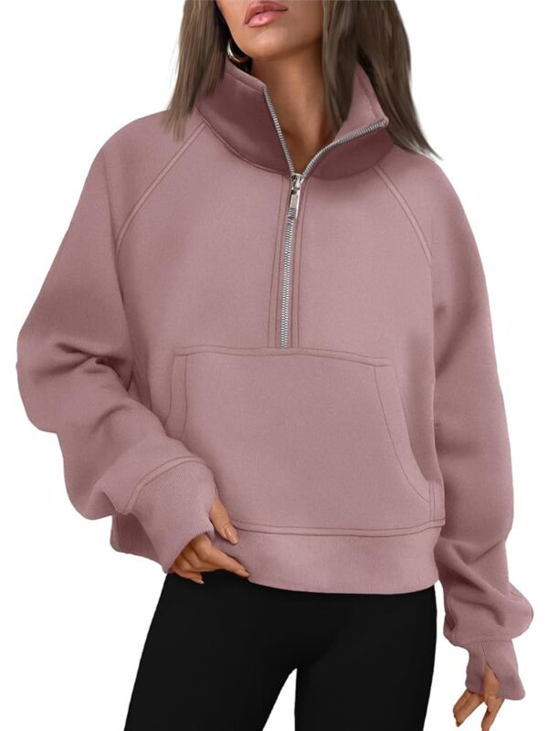AUTOMET Womens Sweatshirts Half Zip Cropped Pullover Fleece Quarter Zipper Hoodies 2025 Fall Fashion Outfits Clothes
