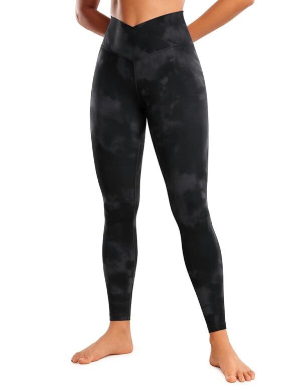 CRZ YOGA Womens Butterluxe Cross Waist Workout Leggings 28" - V Crossover High Waisted Gym Athletic Yoga