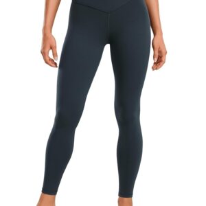 CRZ YOGA Womens Butterluxe Cross Waist Workout Leggings 28" - V Crossover High Waisted Gym Athletic Yoga