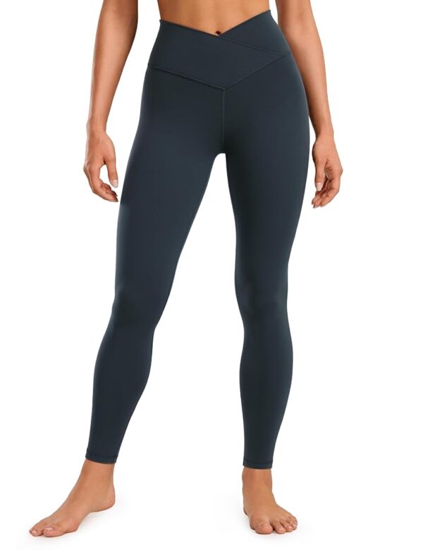 CRZ YOGA Womens Butterluxe Cross Waist Workout Leggings 28" - V Crossover High Waisted Gym Athletic Yoga