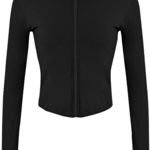 Lviefent Womens Lightweight Full Zip Running Track Jacket Workout Slim Fit Yoga Sportwear with Thumb Holes