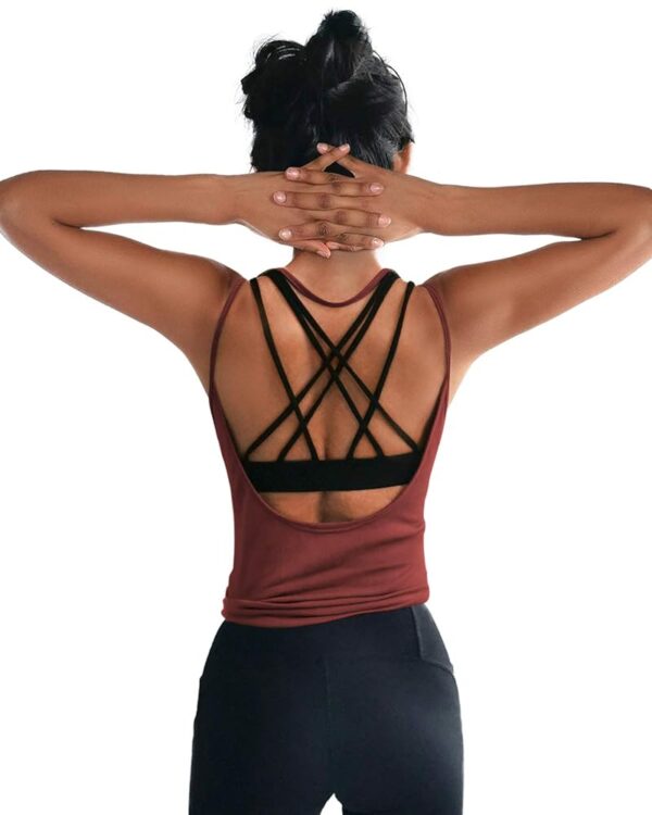 OYANUS Womens Summer Workout Tops Sexy Backless Yoga Shirts Open Back Activewear Running Sports Gym Tank Tops