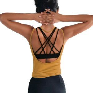 OYANUS Womens Summer Workout Tops Sexy Backless Yoga Shirts Open Back Activewear Running Sports Gym Tank Tops