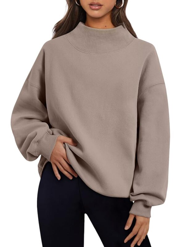 Trendy Queen Womens Oversized Sweatshirts Turtleneck Pullover Long Sleeve Hoodies Tops Fall Fashion Outfits 2025 Clothes