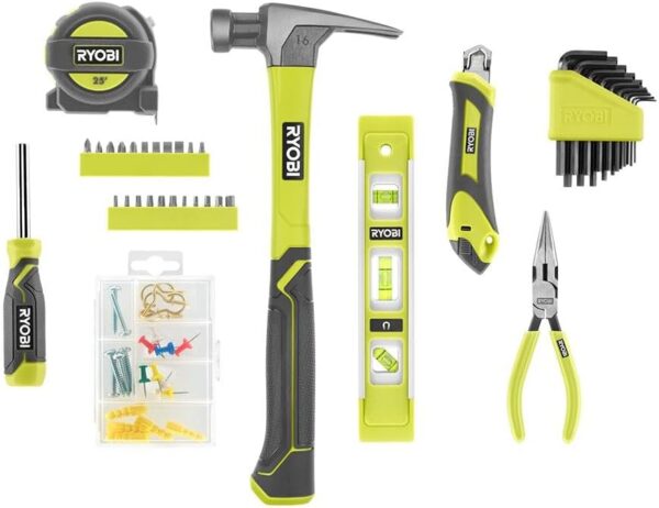 Ryobi 75 piece Homeowner Hand Tool Kit - amazonmegawarehouse.com