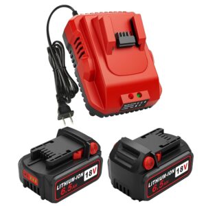 Upgraded 2Pack 6.5Ah M-18 18V Lithium Battery Replacement for Milwaukee M-18 Battery and Charger Set, Compatible with Milwaukee 18V Cordless Power Tools - amazonmegawarehouse.com